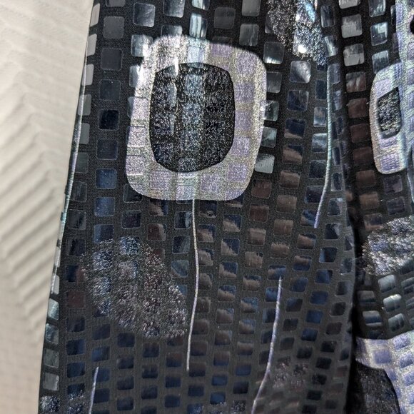 Joseph Ribkoff Black & Silver Bolero Cropped Jacket Shrug Size 8 Holographic - Picture 8 of 14